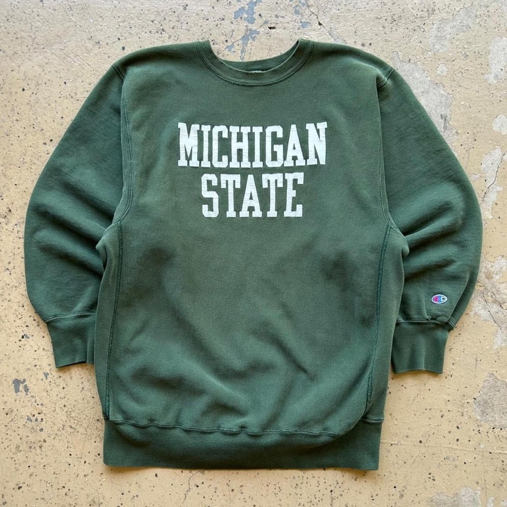 90s Champion Reverse Weave Michigan State University Spellout Sweatshirt XXL USA